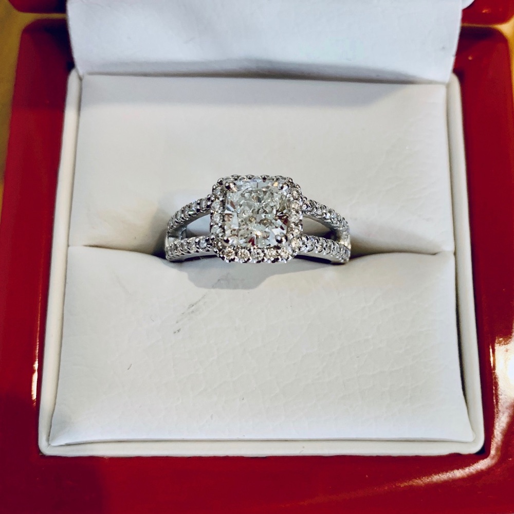 14k white gold 1.12ct diamond ring